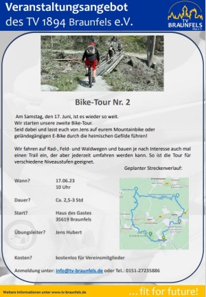 TV Braunfels lädt zur 2. Bike-Tour ein